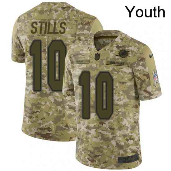 Youth Nike Miami Dolphins 10 Kenny Stills Limited Camo 2018 Salute to Service NFL Jersey